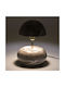 Inart Concrete Vintage Table Lamp for Socket E27 with Green Shade and White Base
