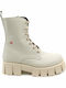 Leather Women's Ankle Boots with Medium Heel Ice