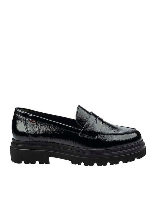 Patent Leather Women's Moccasins in Black Color