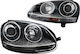 Depo Front Lights for Volkswagen Golf / Jetta Black H7/H7 2003-2008 2pcs