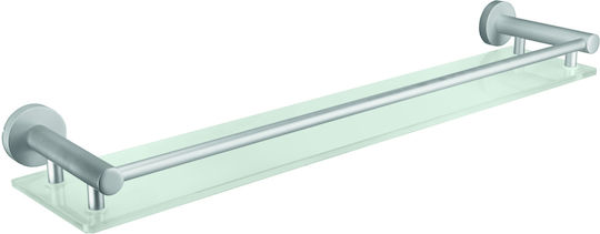 Kleine Wolke Apollo Montat pe perete Raft Baie Sticlă 61x6.2x13.1cm Argintie