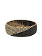 Atmosphera Rush Διακοσμητικό Καλάθι Ψάθινο Μαύρο 35x35x11εκ.