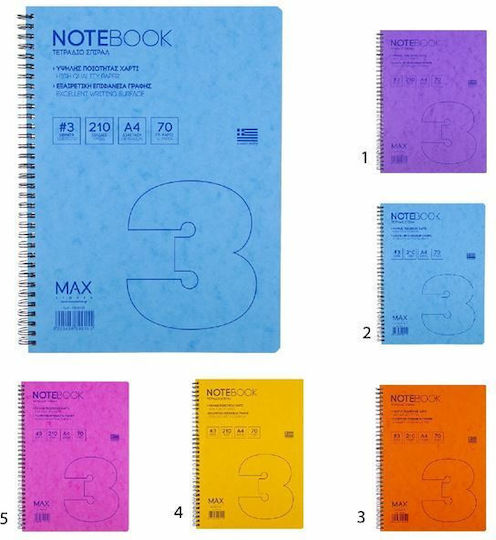 Neohart Spiral Ruled Notebook A4 3 Subjects (Various Colours)