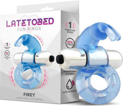 LateToBed Firey Vibrating Cock Ring Blue LT-698