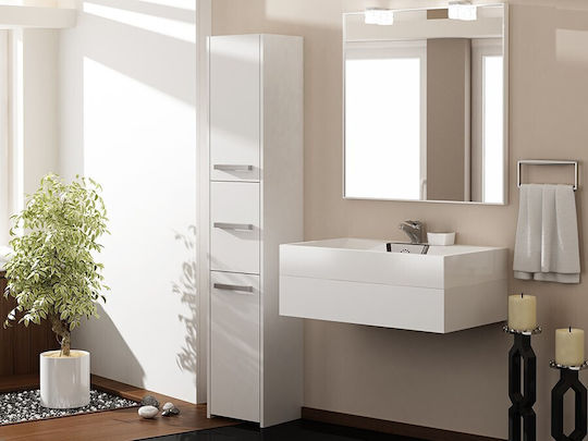 Topeshop S43 Dulap Coloană Pentru Baie Pardoseală M40xB30xY170cm Alb