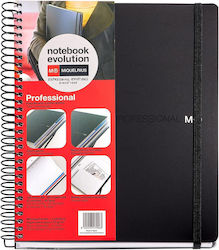 Miquelrius Spiral Notebook Maths (Square Box) A5 120 Sheets Evolution Professional Black 1pcs