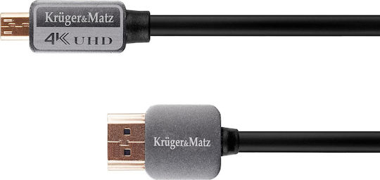 Kruger & Matz Cable HDMI male - micro HDMI male 3m Μαύρο
