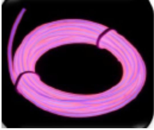 Universe Ταινία LED NEON Μπαταρίας Ροζ Φως 3m Neon Flex με Τροφοδοτικό