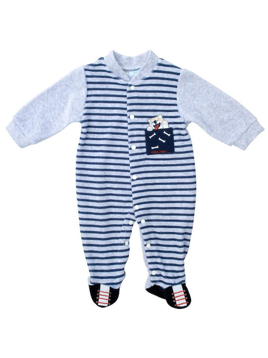 Funky Baby Bodysuit Set Long-Sleeved Velvet Gray