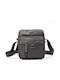 Bartuggi Leather Shoulder / Crossbody Bag 718-110603 with Zipper, Internal Compartments & Adjustable Strap Black 17x8.5x20cm
