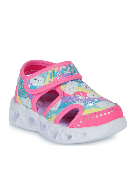 Παπουτσοπέδιλα Heart Sandal Cuties Clouds με Σκρατς & Φωτάκια Ροζ