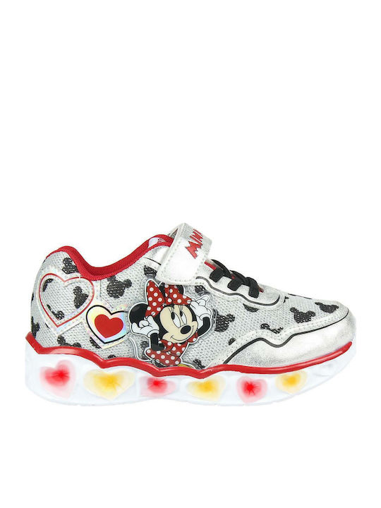 Minnie Mouse Kids Sneakers with Scratch & Lights Gray