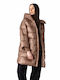 Splendid Lang Damen Puffer Jacke für Winter Camel