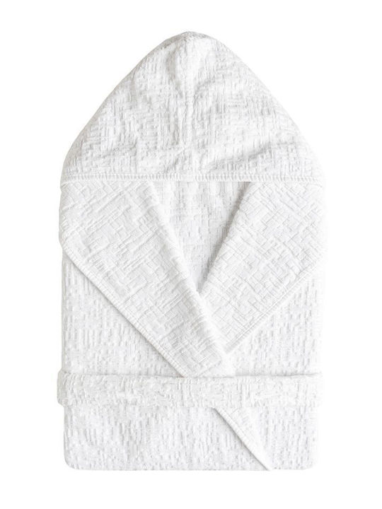 Sorema Gaufre 14208 Μπουρνούζι με Κουκούλα Λευκό 450gr/m²