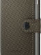 Miniwallet Carbon Leather Men's Wallet Cards with RFID and Slide Mechanism Khaki