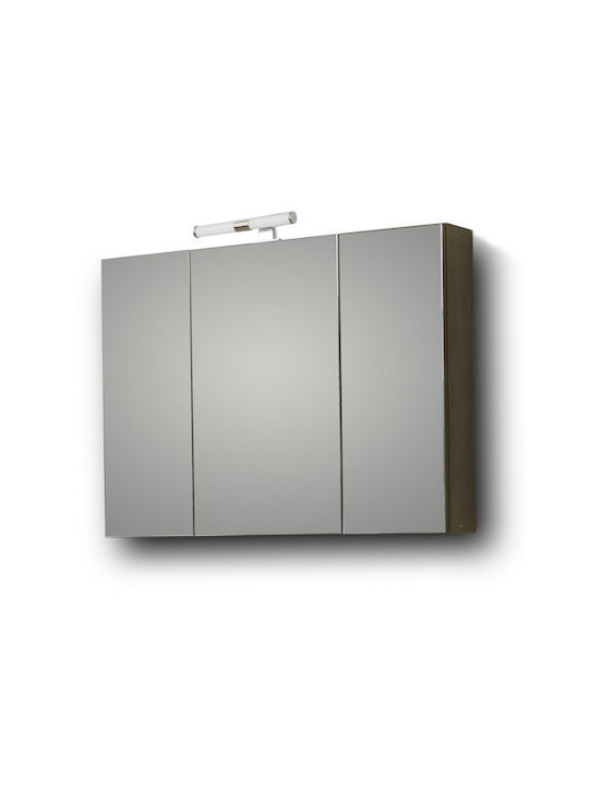 Martin Omega 90 Rectangular Bathroom Mirror with Cabinet 90x65cm Gray