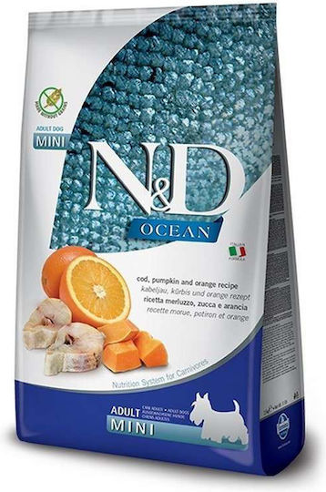 Farmina N&D Ocean Adult Mini 7kg Hrană Uscată fără Cereale pentru Câini Adulţi de Rase Mici cu Dovleac și Pește
