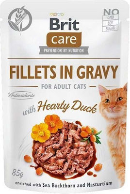 Brit Care Fillets In Gravy Wet Food for Adult Cats In Pouch with Duck 1pc 85gr