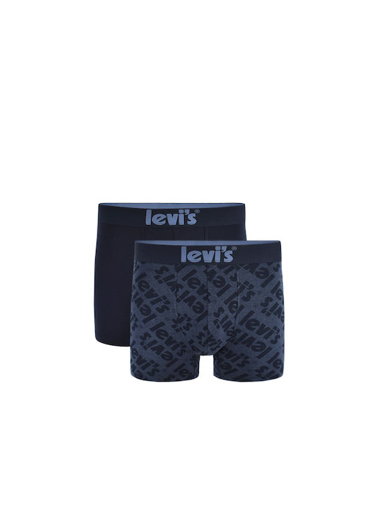 Levi's Herren Boxershorts Blau mit Mustern 2Pac...