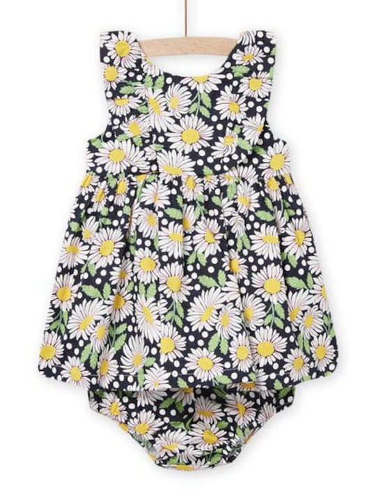 Dpam Set Rochie pentru Copii cu Accesorii Floral Fără mâneci Albastru marin