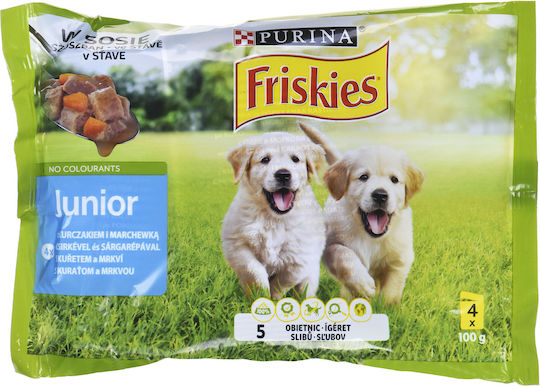 Purina Friskies Wet Food for Puppies in Cans with Chicken 4x100gr