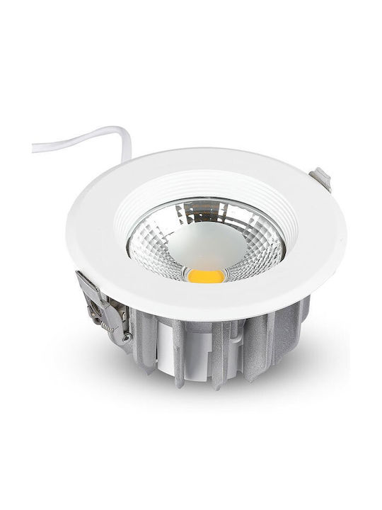 V-TAC Round Metallic Recessed Spot with Integrated LED and Cool White Light White 22.1x22.1cm.