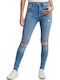 Ovin Vintage High Waist Women's Jean Trousers with Rips in Skinny Fit
