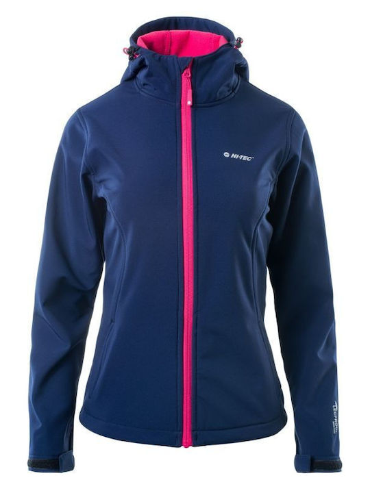 Lady Caria II Women's Short Sports Softshell Jacket Waterproof and Windproof for Winter Navy Blue