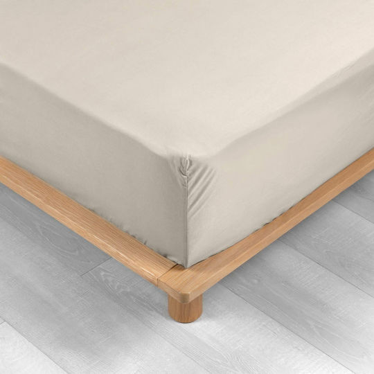 Douceur d'Intérieur Cearșaf Single cu Elastic 90x190cm. Bej