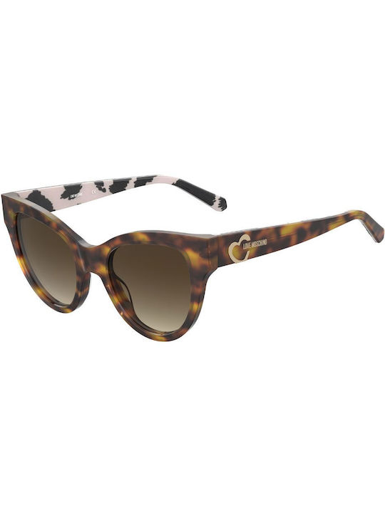Moschino Women's Sunglasses with Brown Tartaruga Plastic Frame and Brown Gradient Lens MOL053/S 1NR/HA