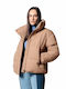 Splendid Kurz Damen Puffer Jacke für Winter Beige