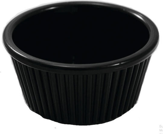 Dianomiki Dip Serving Bowl Round Plastic Black with Diameter 6cm
