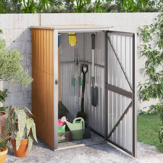 Metallic Garden Shed Galvanized Brown L0.88xW0.89xH1.61m