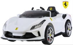Copil Electric Masina Cu un loc cu Telecomanda Licențiat Ferrari F8 Tributo 12 volți Alb