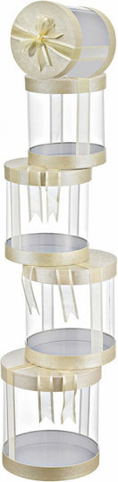 Mertzios.gr Plastic Box for Gift Beige 26x28x26cm.
