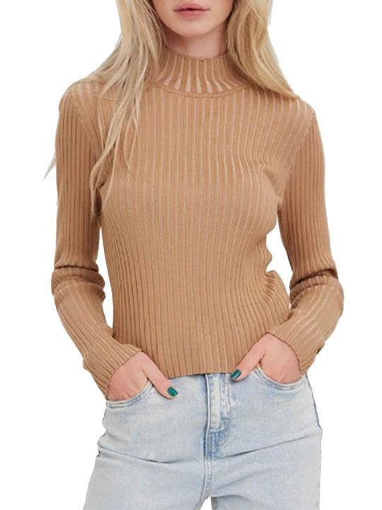 Vero Moda Damen Crop Top Langärmelig Gestreift Tigers Eye