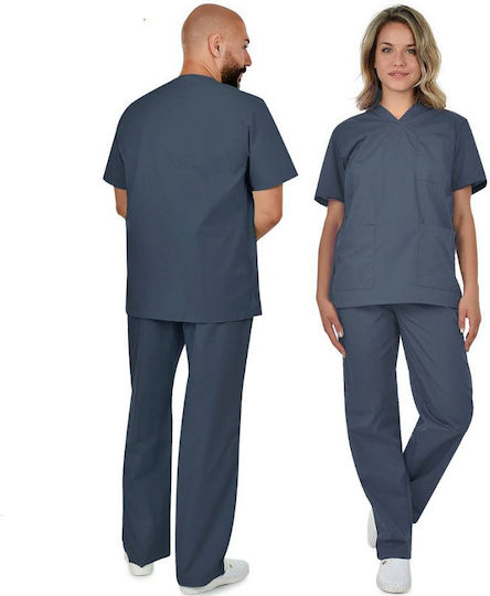 bwell Unisex Gray Pants & Blouse Set