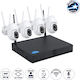GloboStar Surveillance System 4 Cameras Wireless Cameras IP 1080p with Recorder