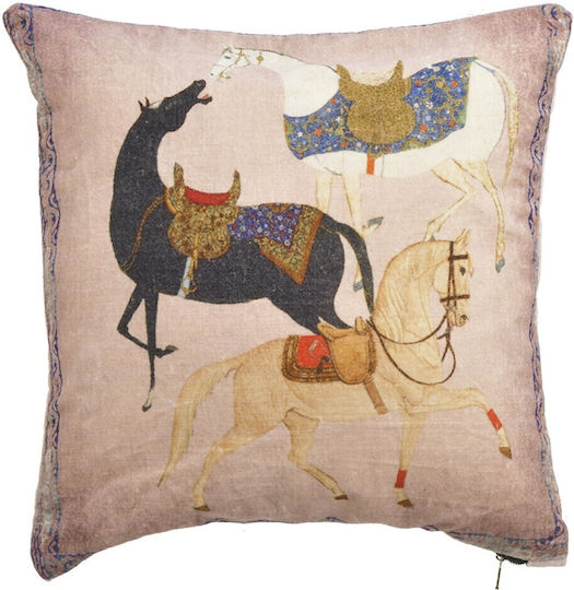 Inart Sofa Cushion Horse Light Pink 45x45cm Inart Sofa Cushion Horse Light Pink 45x45cm