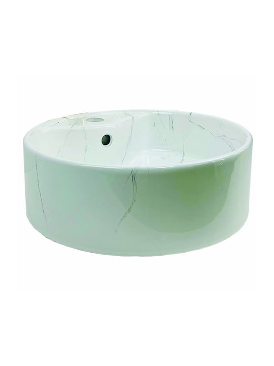 Gloria Giro Vessel Sink Ceramic 41x41x14.5cm Gray