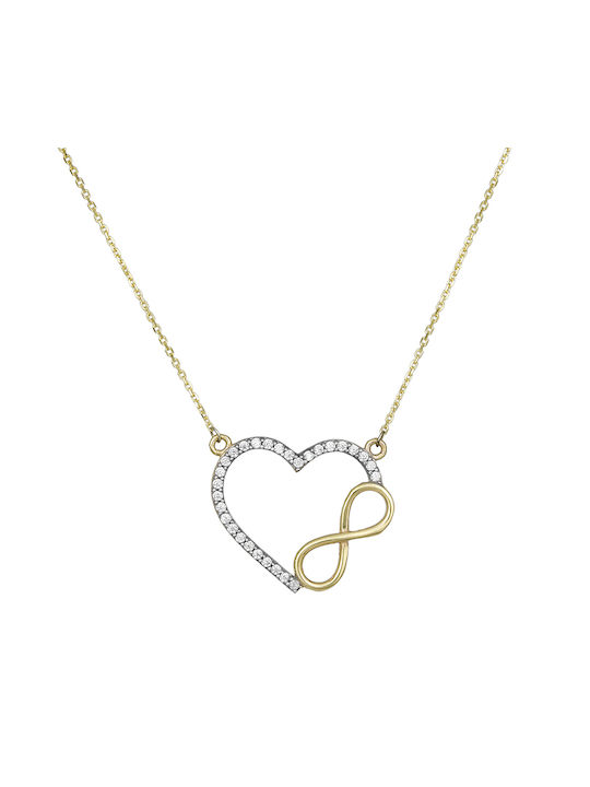 Women's 14K gold necklace 14K all-over heart with infinity 036708 036708 036708 Gold 14 Carat gold