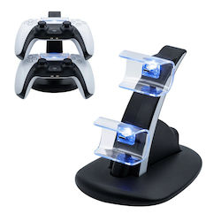 I-Play iplay Charging Station for 2 controllers PS5 with LED lighting Black