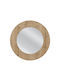 ArteLibre Aasi Wall Mirror with Beige Plastic Frame Diameter 90cm 1pcs