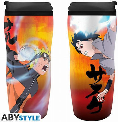 Abysse Naruto vs Sasuke Glass Thermos Plastic Multicolour 355ml