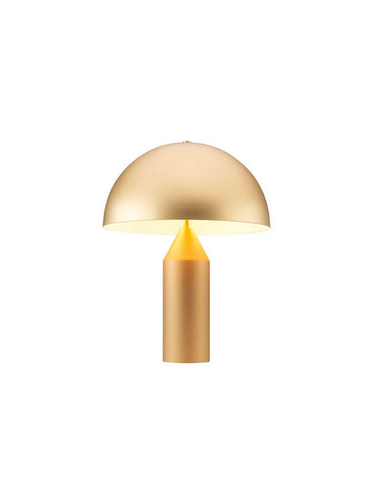 Luma Metall Tischlampe für E27 Fassung mit Gold Schirm und Fuß