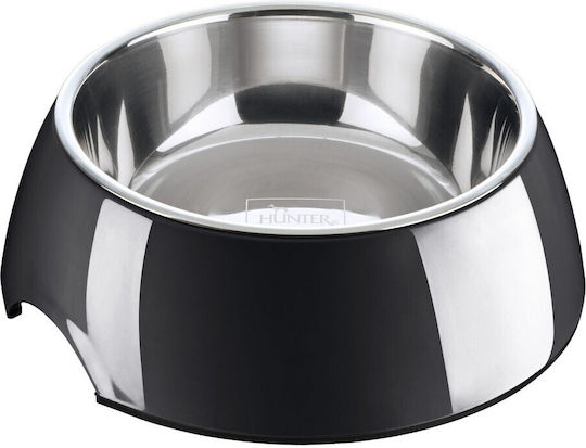 Hunter Stainless Steel Bowl Food for Dog & Cat with Base 350ml 18.5cm in Black Color