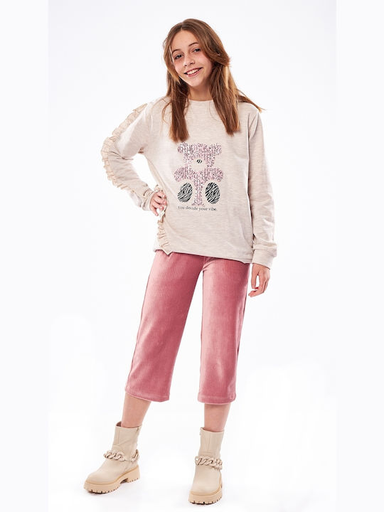 Εβίτα Παιδικό Σετ με Παντελόνι Χειμερινό 2τμχ Ροζ