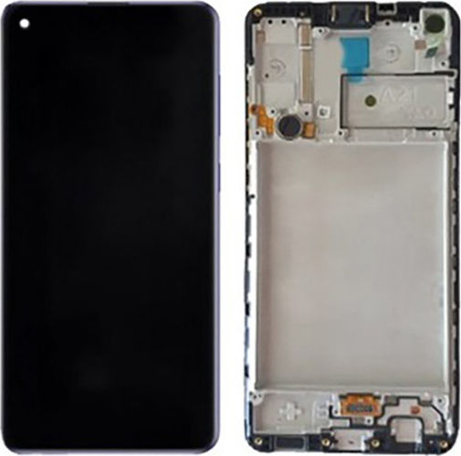 Екран OLED със Сензорен Механизъм и Рамка за Samsung A22 (Черен)