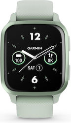 Garmin Venu Sq 2 Aluminium 40mm Waterproof Smartwatch with Heart Rate Monitor (Metallic Mint Aluminium Bezel with Cool Mint Case and Silicone Band)