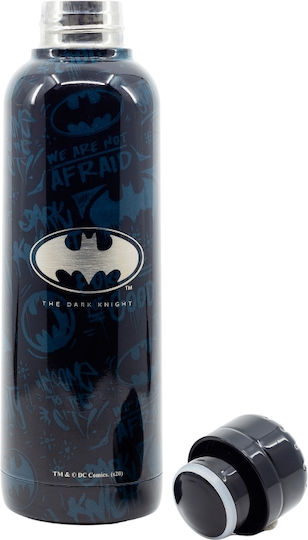Stor Insulated Steel Bottle Symbol Kids Water Bottle Batman Stainless Steel with Screw Cap Non Spill Black 515ml